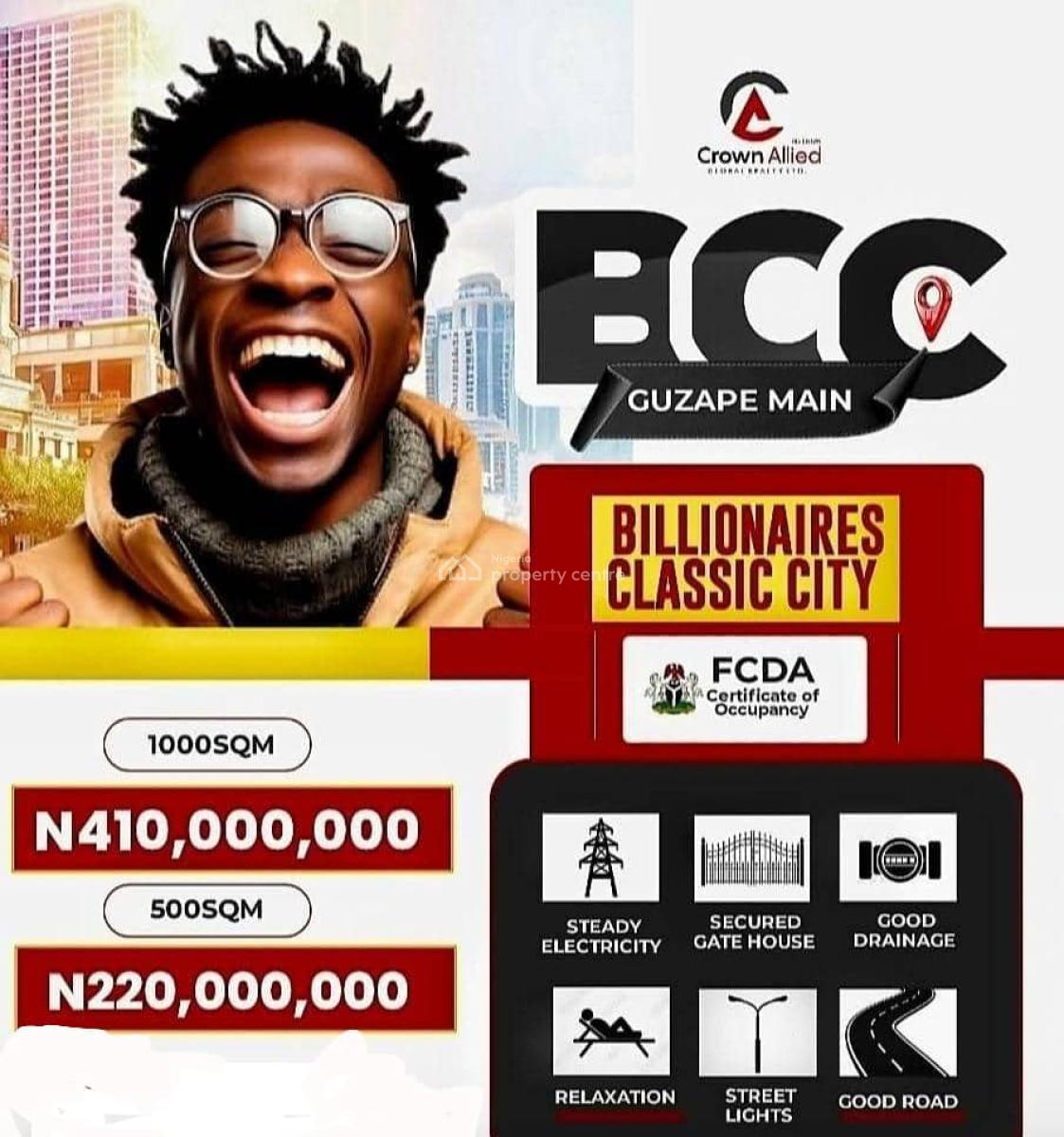 Fcda Approved Land in Guzape Main, Guzape Main, H-medix and Coza Church, Guzape District, Abuja, Residential Land for Sale