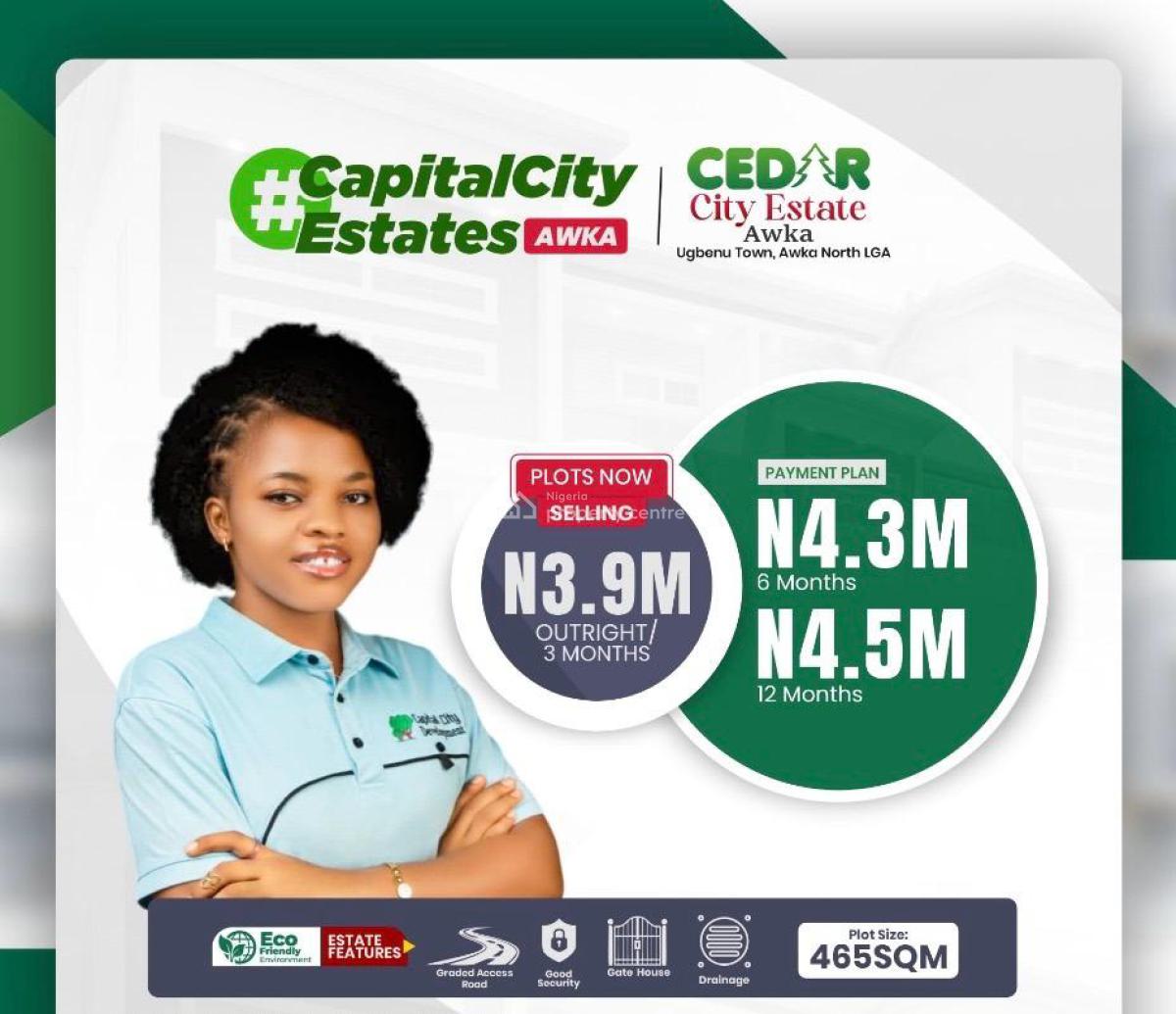 Plots of Land, Cedar City Estate, Ugbenu, Awka, Anambra, Land for Sale