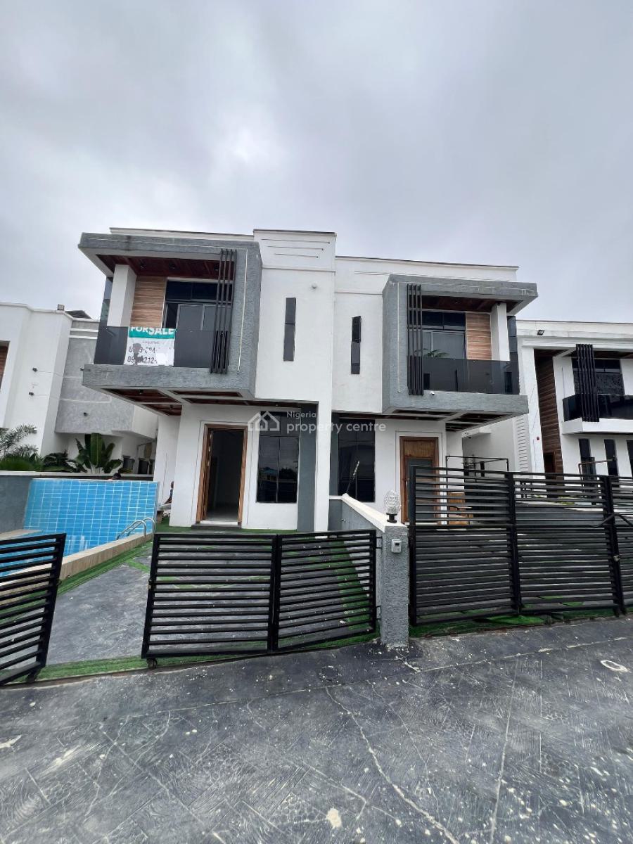 Exquisite 4 Bedroom Semi Detached Duplex with Bq and Pool, Chevron, Lekki, Lagos, Semi-detached Duplex for Sale
