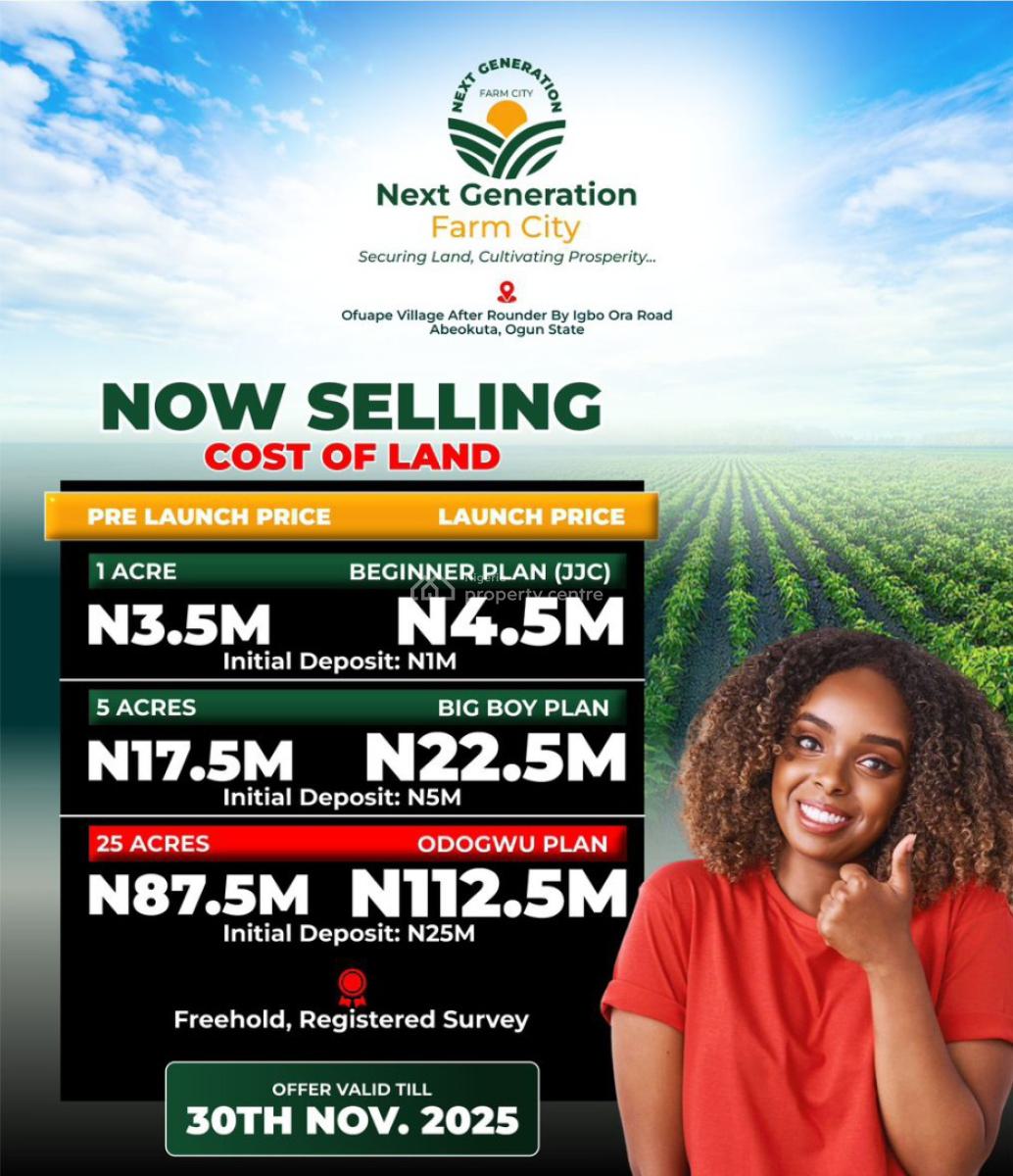 Your Cocoa, Banana and Plantain Farm, Next Generation Farm City, Ofuape Village, Abeokuta North, Ogun, Commercial Land for Sale