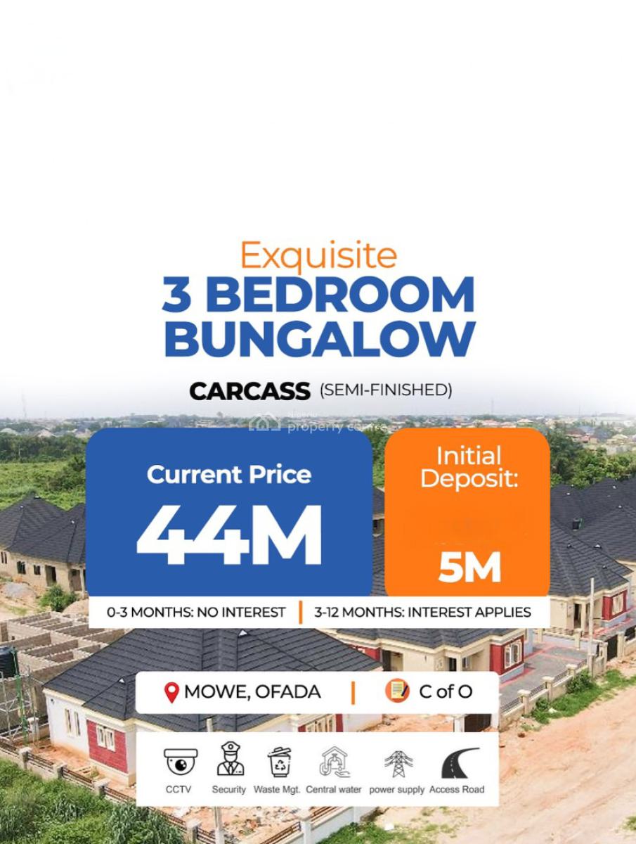 Spacious 3 Bedroom All Ensuite Bungalow, Blue Stone Estate, Mowe Ofada, Ogun, Detached Bungalow for Sale