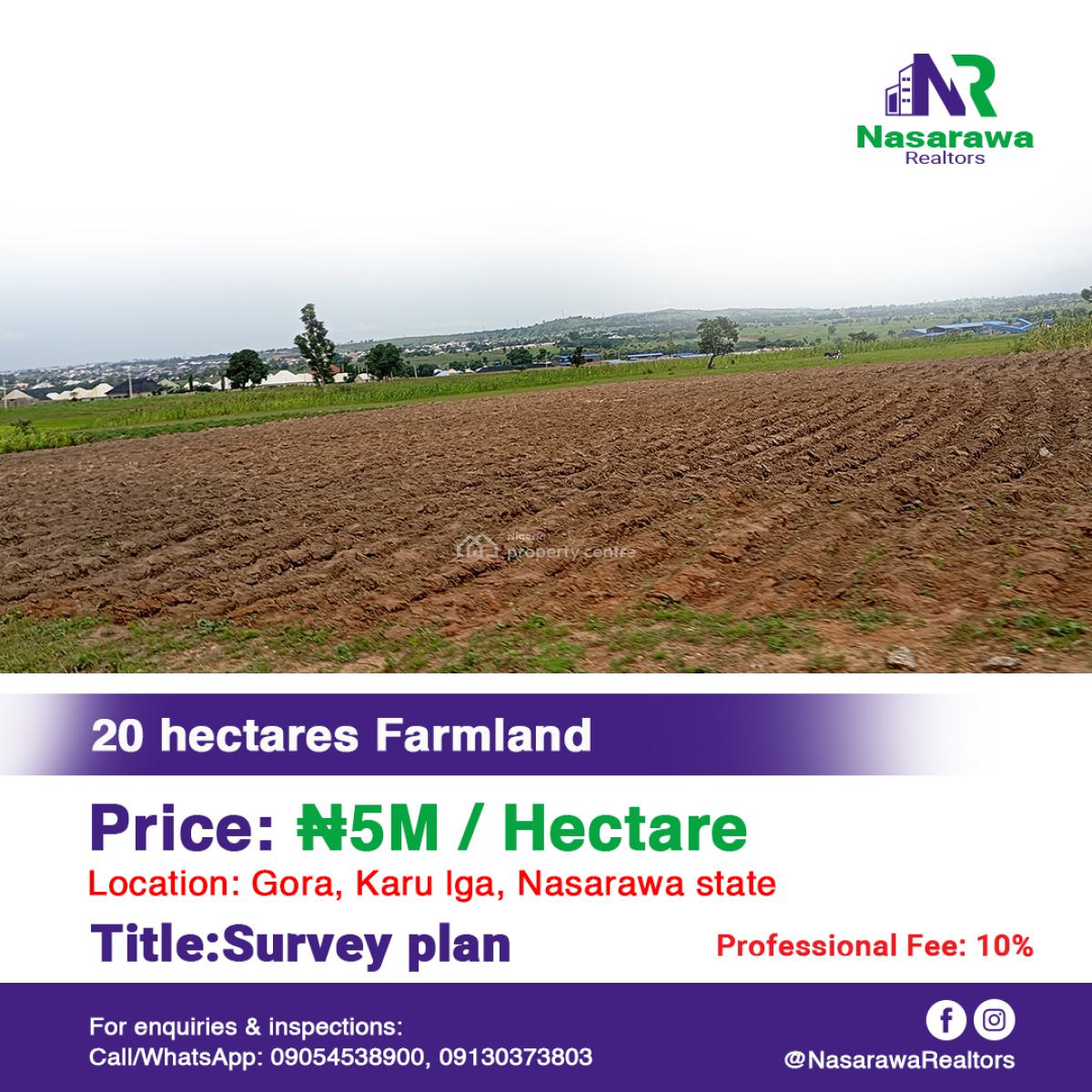 a Massive 20 Hectares Farmland, Gora, Karu, Nasarawa, Commercial Land for Sale