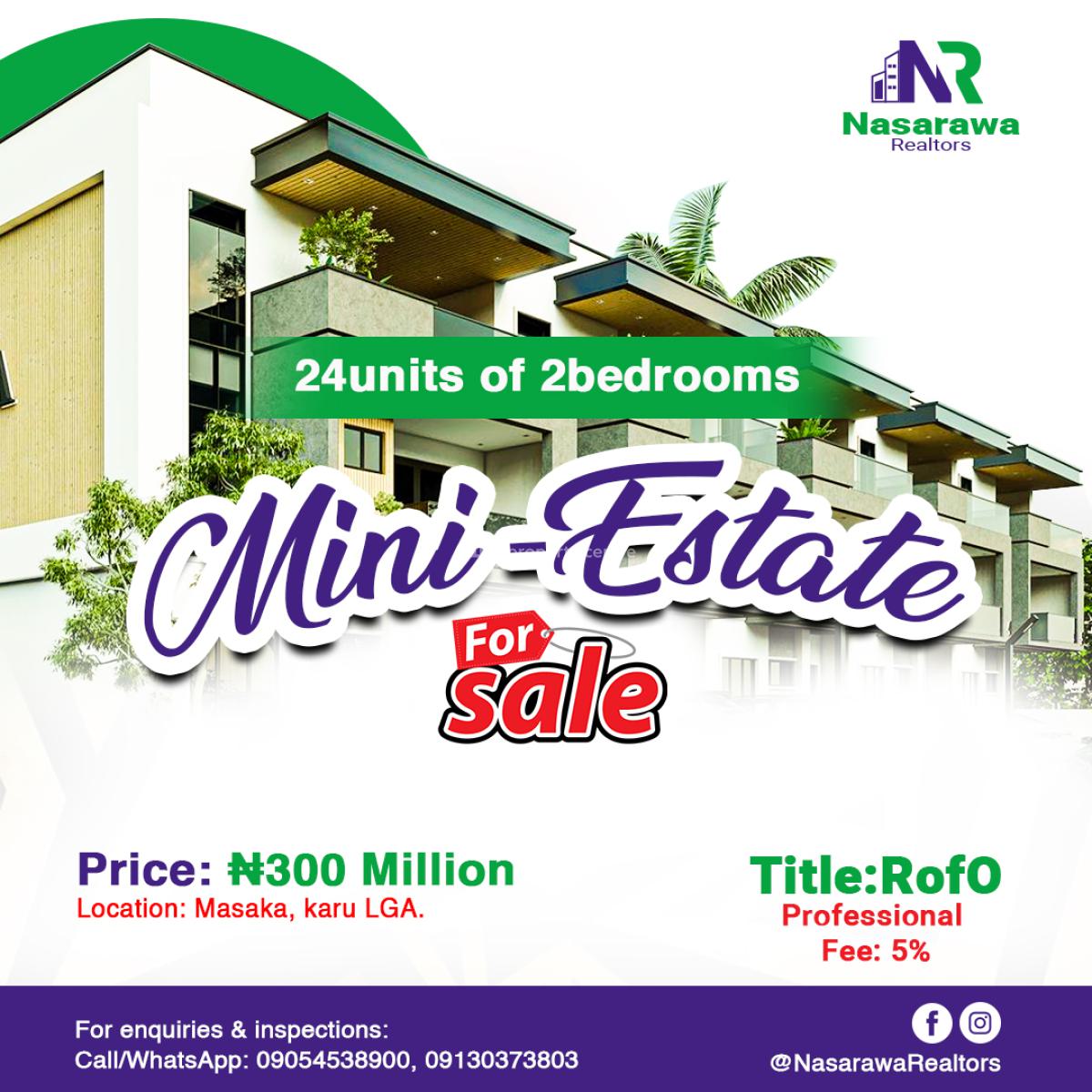 a 24 Units of 2 Bedrooms Flats Mini Estate Is Available, Masaka, Karu Lga of Nasarawa State, Karu, Nasarawa, Block of Flats for Sale