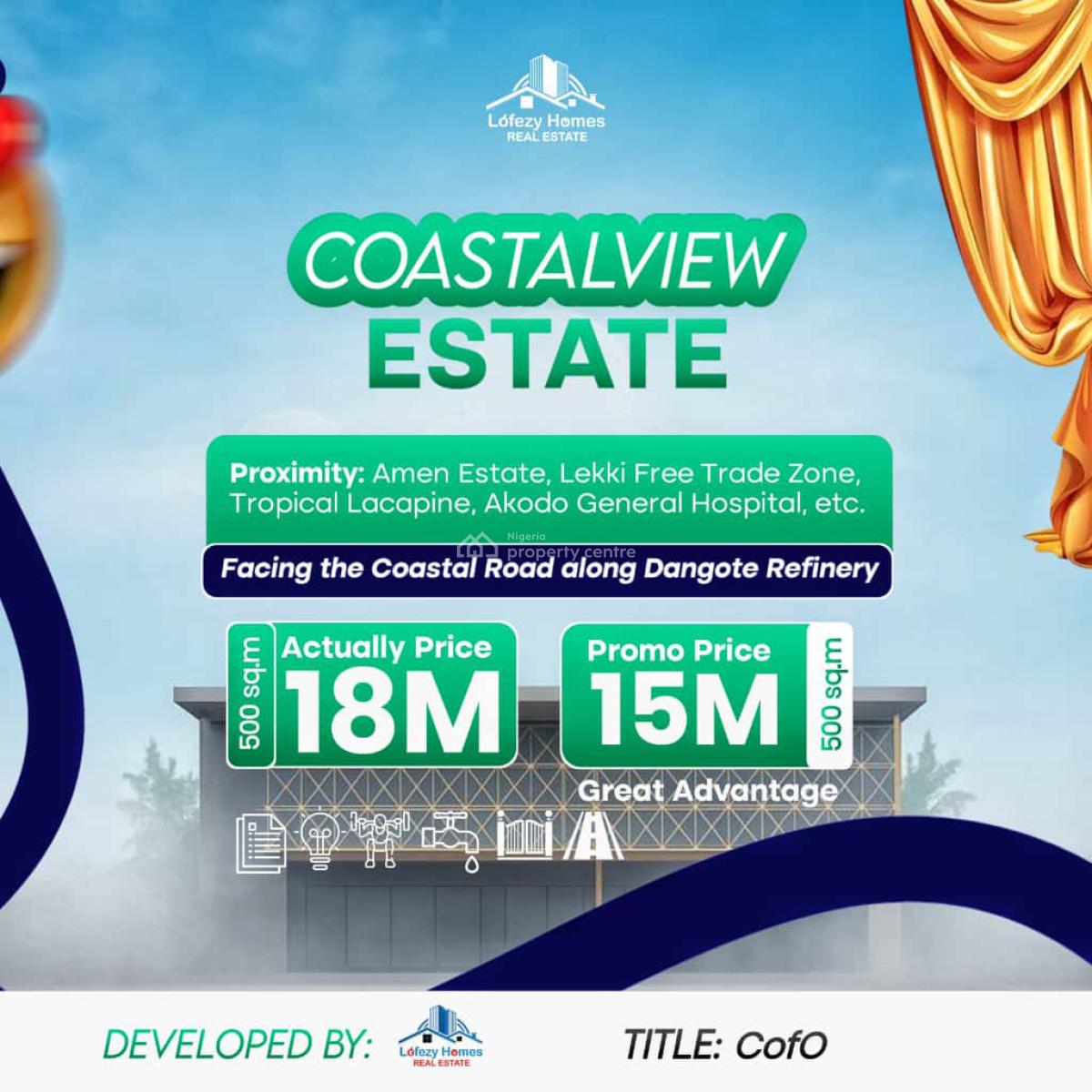 Plots of Land Facing Coastal View Estate, Along Dangote Refineries Rd, Directly Facing Coastal Road, Ibeju-lekki, Ibeju Lekki, Lagos, Mixed-use Land for Sale