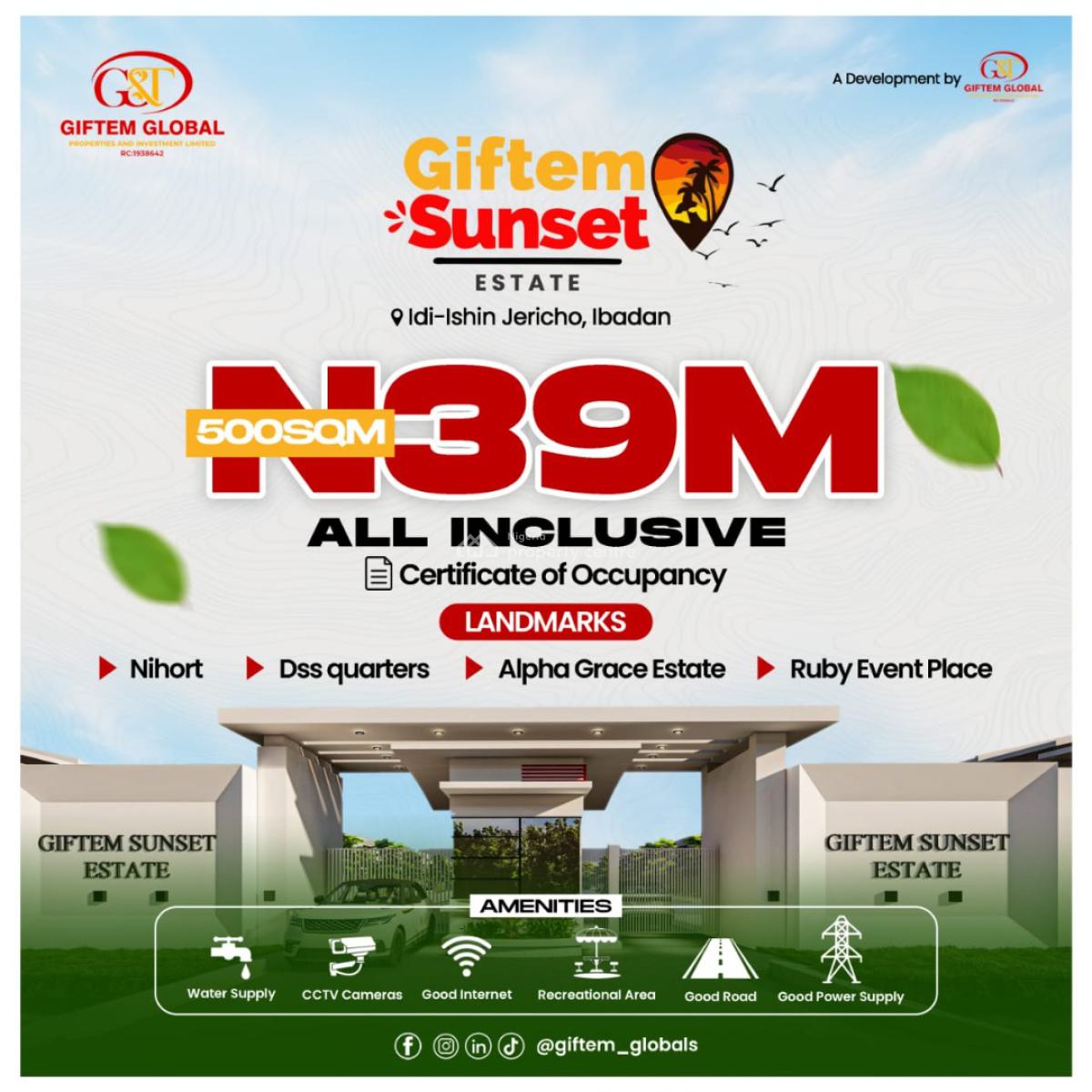 Plots of Land in a Mini Estate, Iletuntun After Nihort Jericho, Jericho, Ibadan, Oyo, Residential Land for Sale