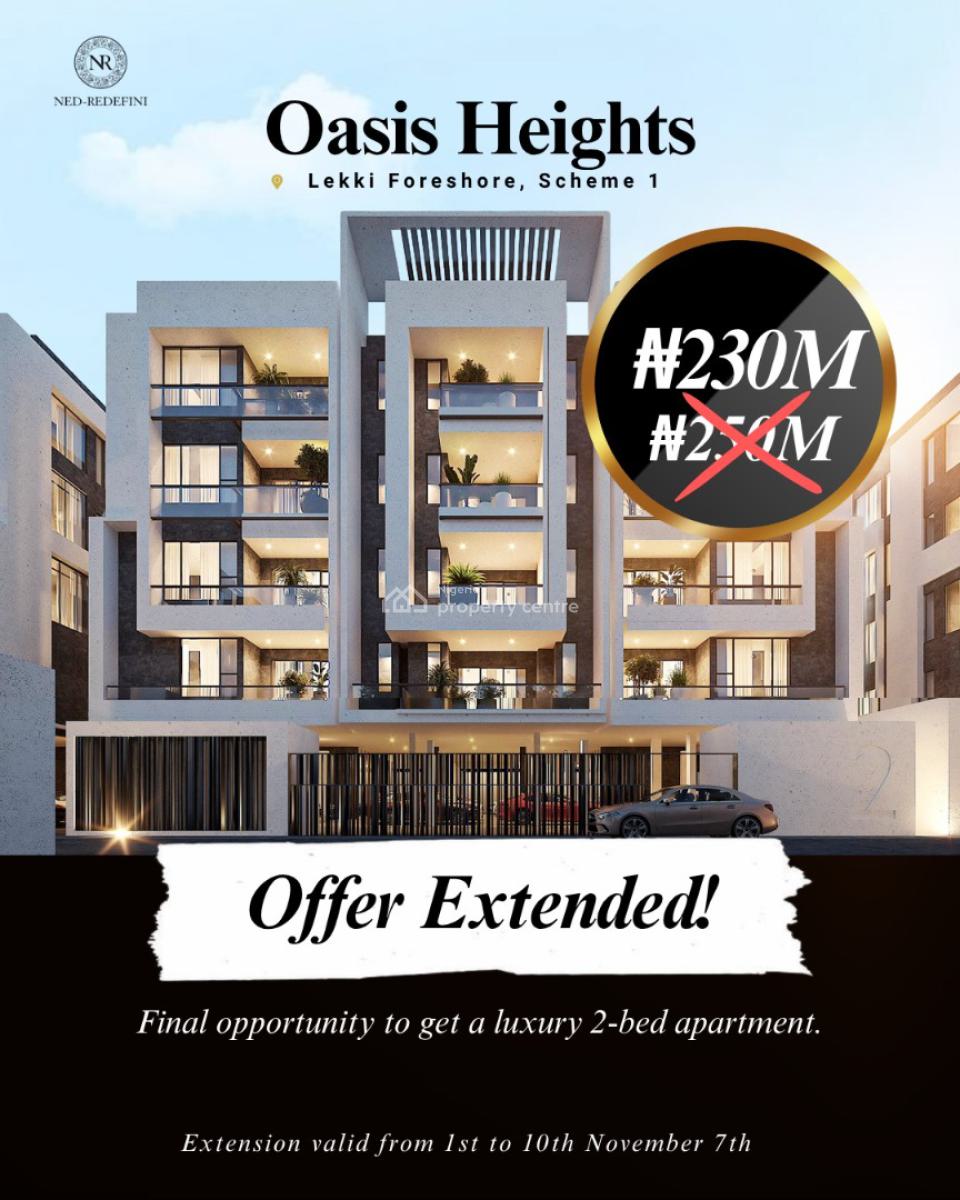 2 Bedroom Luxury Apartments, Oasis Height, Lekki Phase 1, Lekki, Lagos, Flat / Apartment for Sale