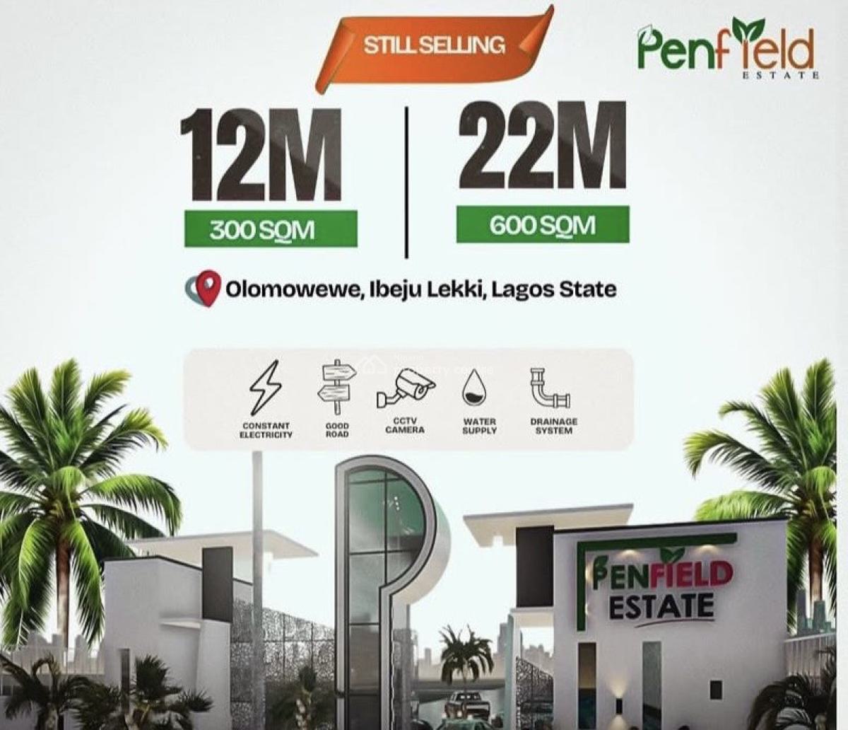 Affordable and Verified Dry Land with Approved C of O, Penfield Estate Located 30min Drive From Dangote Jetty Olomowewe, Ibeju Lekki, Lagos, Mixed-use Land for Sale