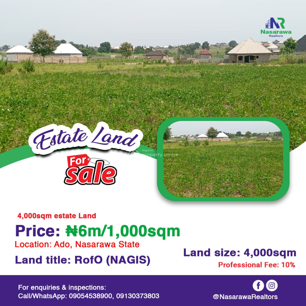 4,000sqm  Estate Land Is Available, Ado, Karu, Nasarawa, Residential Land for Sale