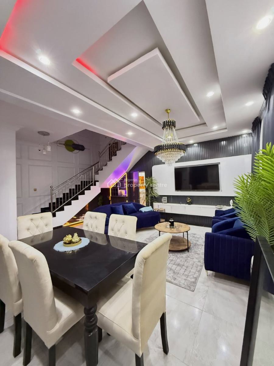Furnished Four Bedroom Terrace Duplex Corner Piece with Swimming Pool, By Lagos Business School, Ajah, Lagos, Terraced Duplex for Sale