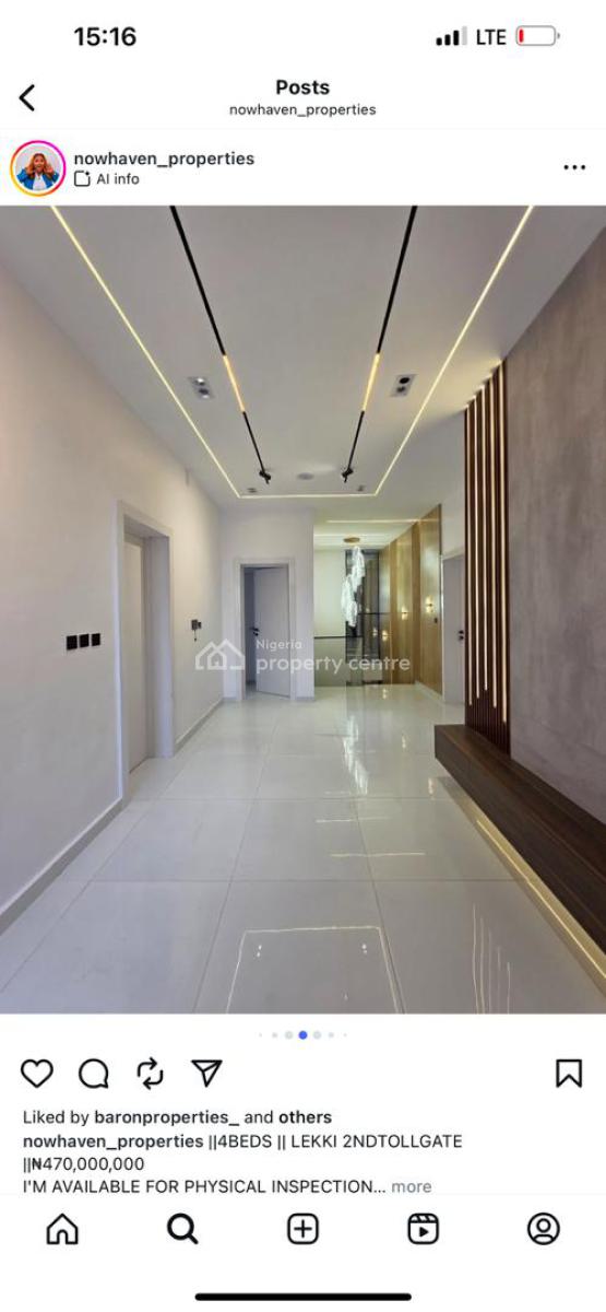 Value Packed Luxury Finished 4 Bedroom Duplex with Swimming Pool & Bq, 2nd Toll Gate, Lekki, Lagos, Detached Duplex for Sale