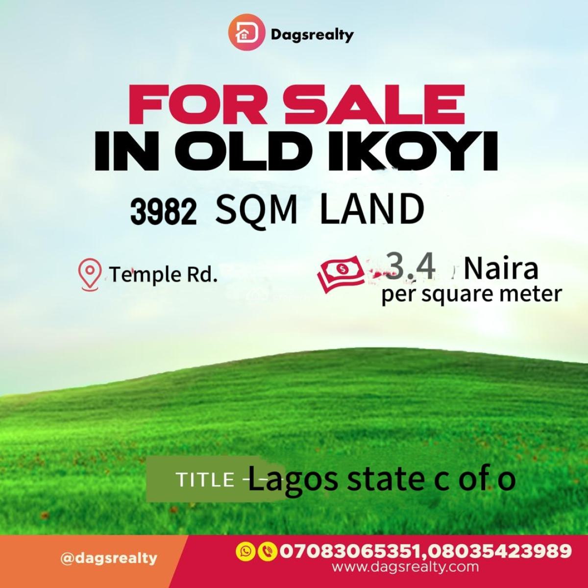 Strategic Piece of Land., Old Ikoyi, Ikoyi, Lagos, Mixed-use Land for Sale