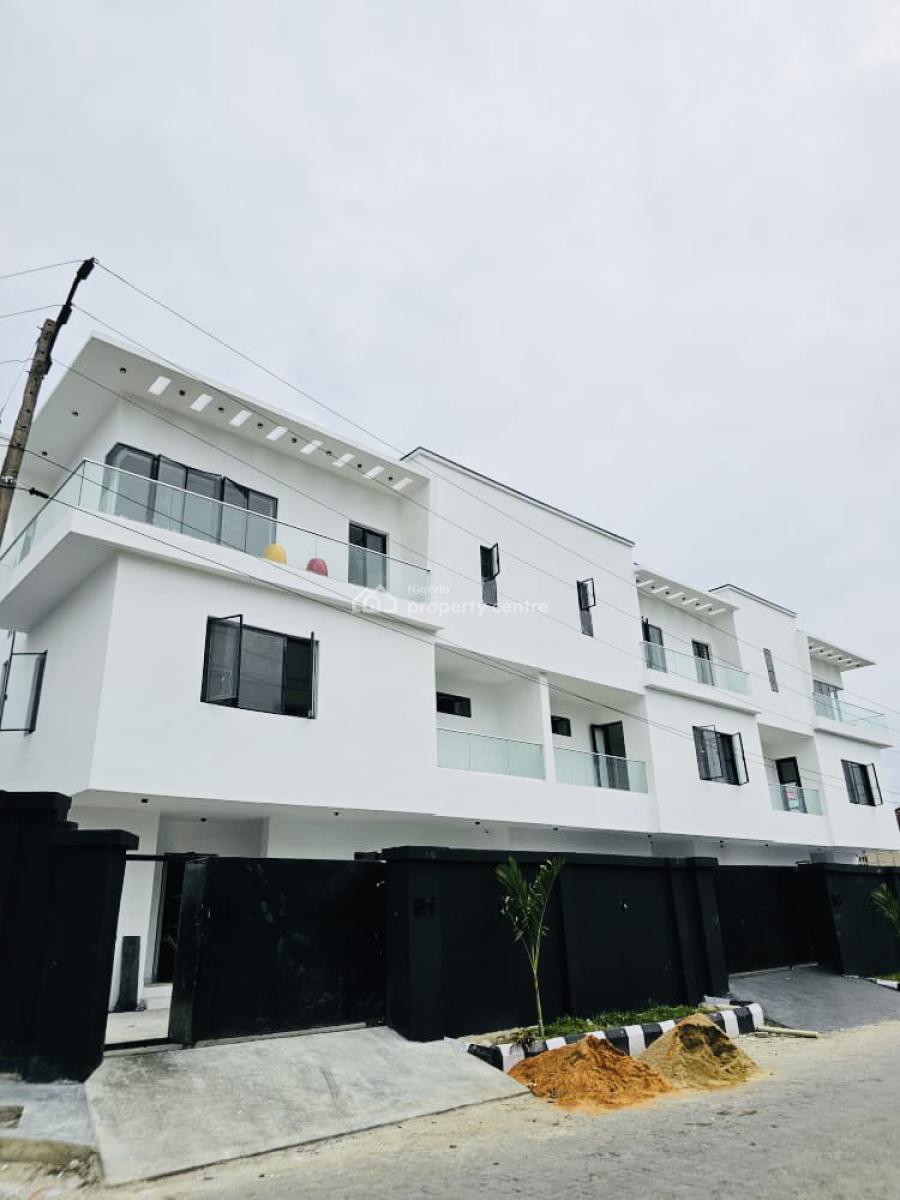 Contemporary 4 Bedroom Terrace Triplex with a Self Compound & Bq, Ikate, Lekki, Lagos, Terraced Duplex for Sale