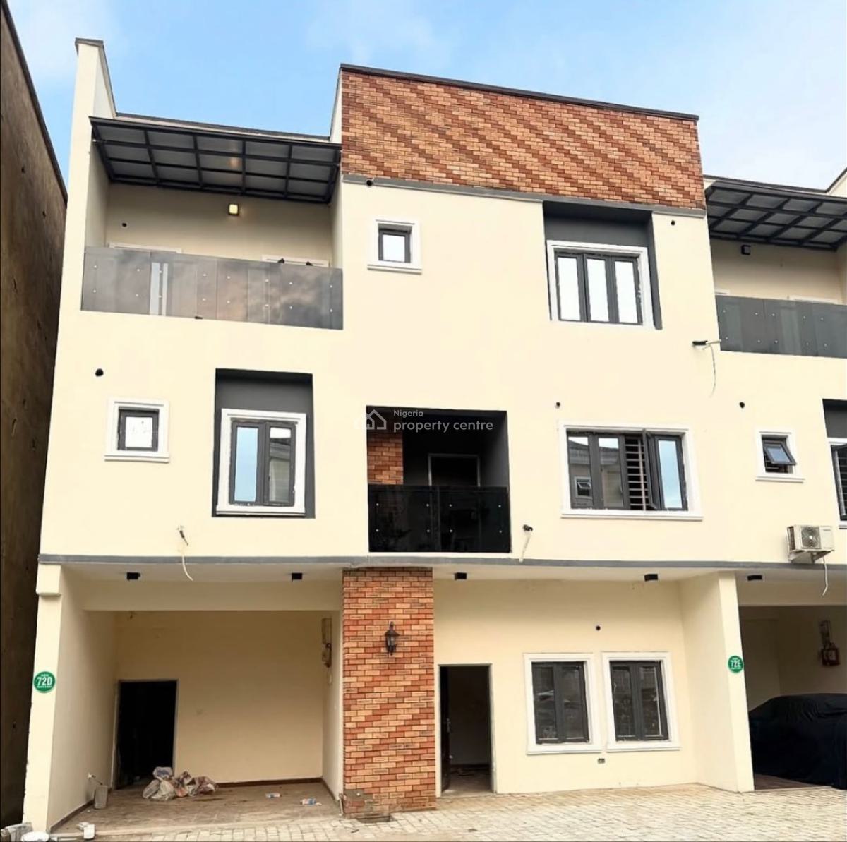 Newly Constructed 4 Bedrooms Terrace with a 1 Bedroom Attached Guest House, Apo, Abuja, Terraced Duplex for Sale