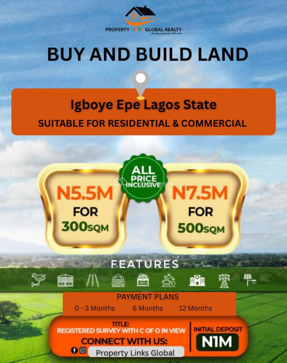 Verified Buy and Build Land in a Prime Location, Epe, Lagos, Residential Land for Sale