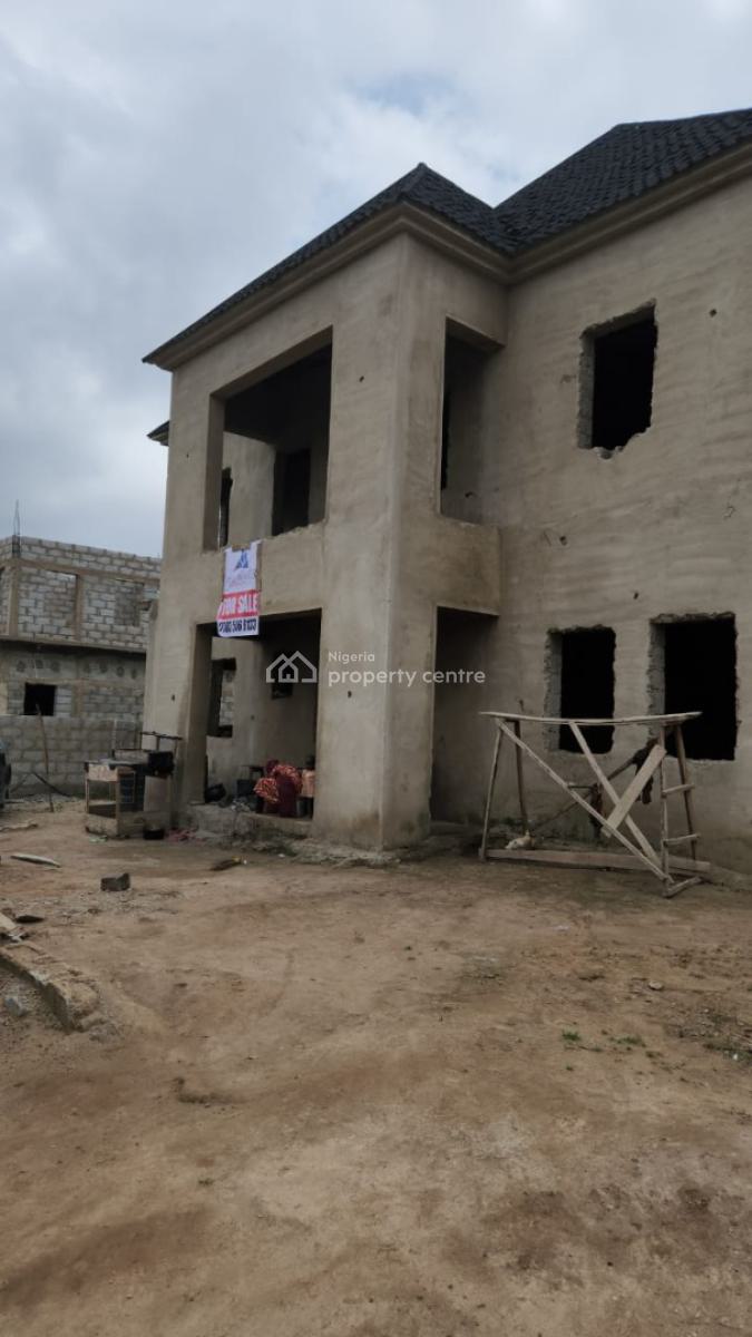 Carcass 5 Bedroom Detached Duplex, Seman Metropolis Estate Sharing Fence with River Park Estate, Sabon Lugbe, Lugbe District, Abuja, Detached Duplex for Sale