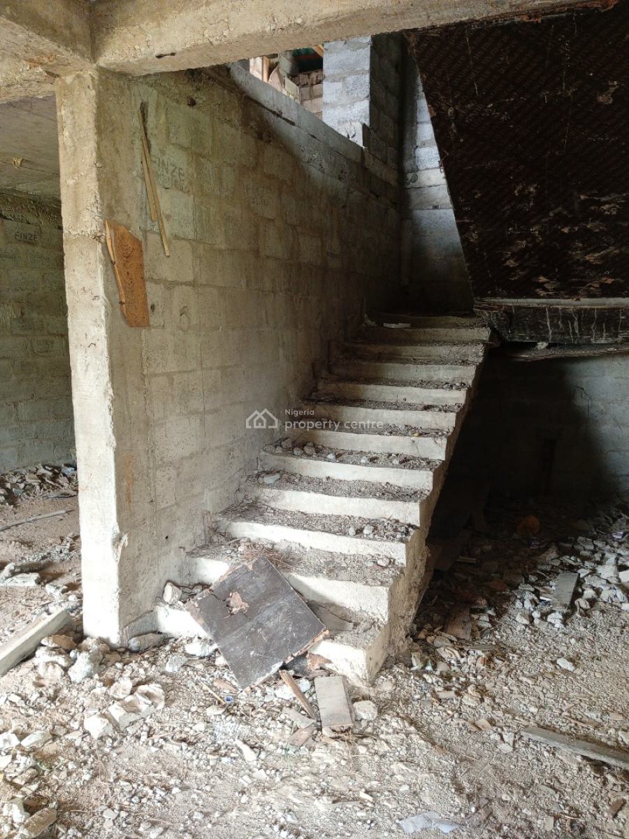 Spacious 4 Bedroom Semi Detached Carcass with Attached Bq, River Park Estate, Lugbe District, Abuja, Semi-detached Duplex for Sale