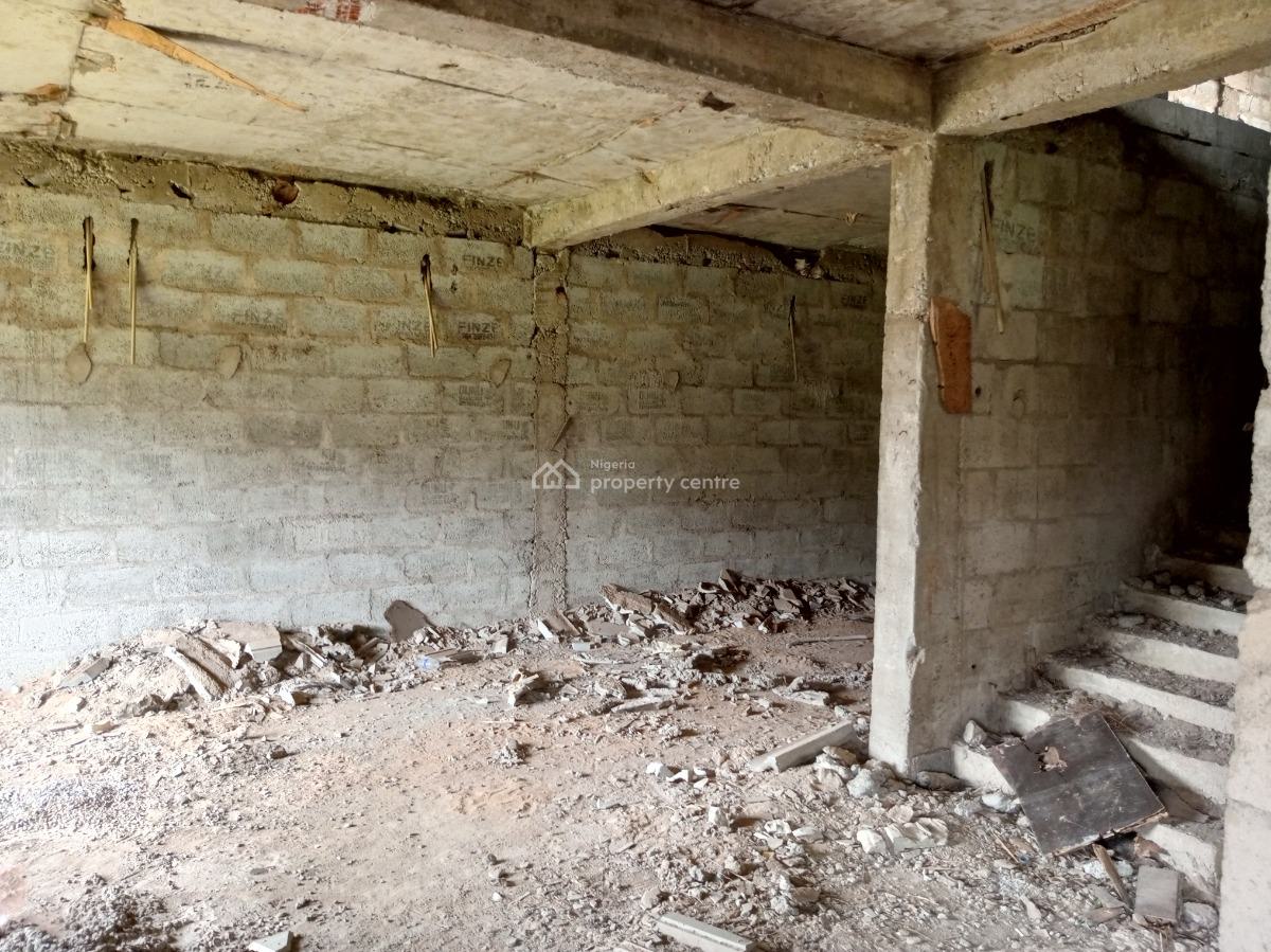 Spacious 4 Bedroom Semi Detached Carcass with Attached Bq, River Park Estate, Lugbe District, Abuja, Semi-detached Duplex for Sale