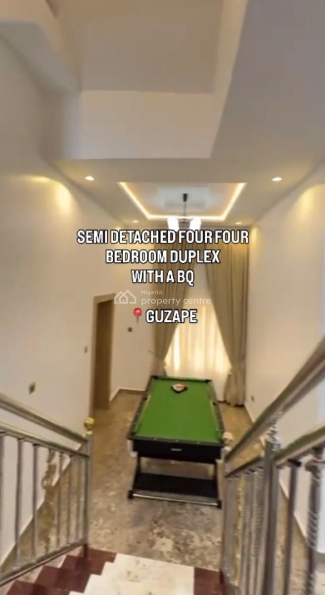 Fully Furnished and Finished 4 Bedroom Semi Detached Duplex, Guzape District, Abuja, Semi-detached Duplex for Rent