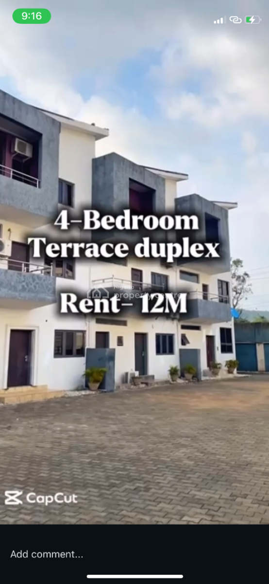 Four Bedroom Terrace Duplex, Jahi, Abuja, Terraced Duplex for Rent