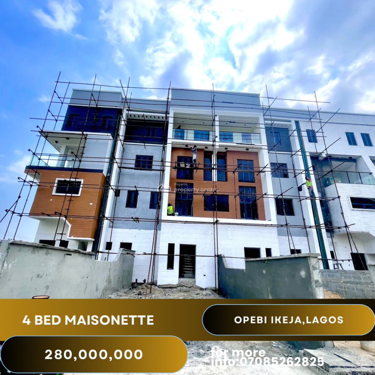 Newly Built 4 Bedroom Maisonette with a Room Bq, Opebi, Ikeja, Lagos, Terraced Duplex for Sale