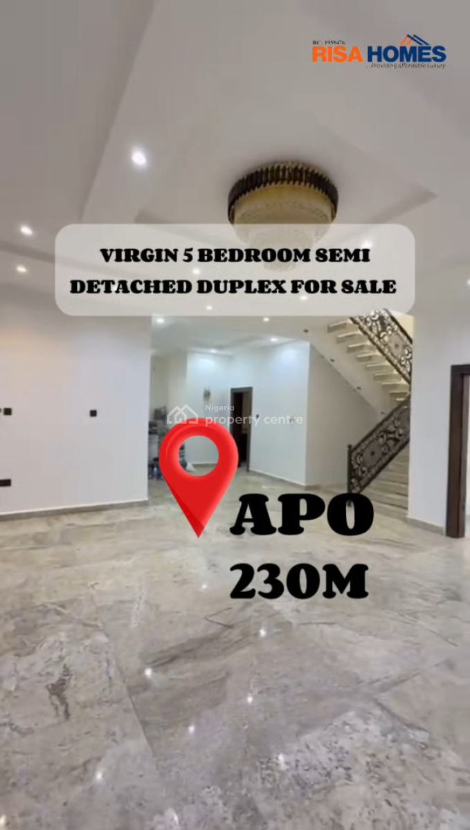 5bedroom Semi-detached Duplex, Close to Christland Academy, Apo, Abuja, Semi-detached Duplex for Sale