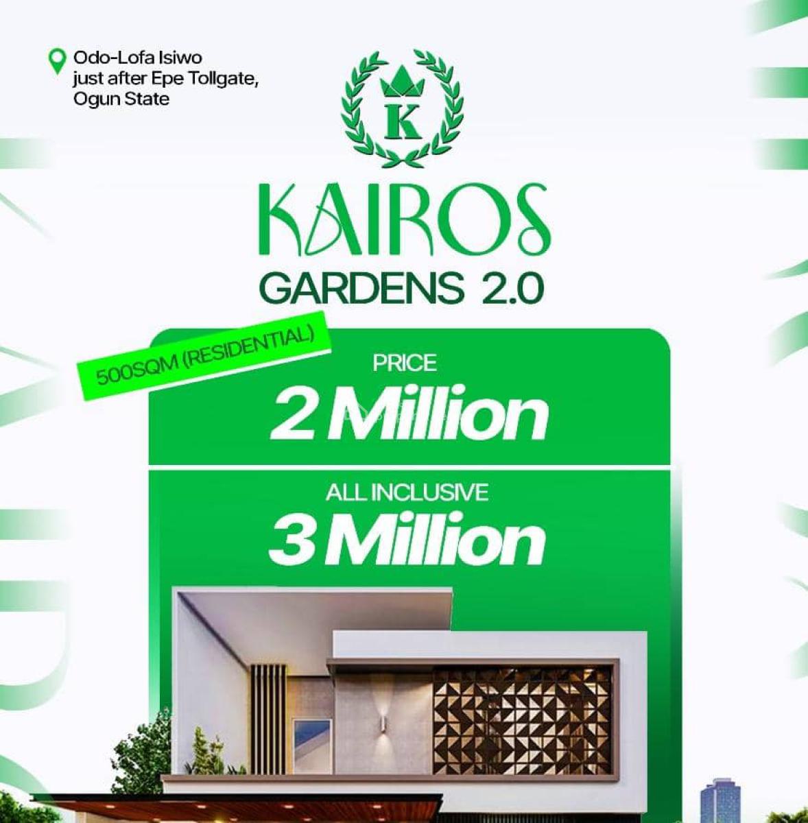 Buy and Build Land in a Prime Location, Kairos Garden Estate Isiwo Epe Lagos State, Epe, Lagos, Commercial Land for Sale