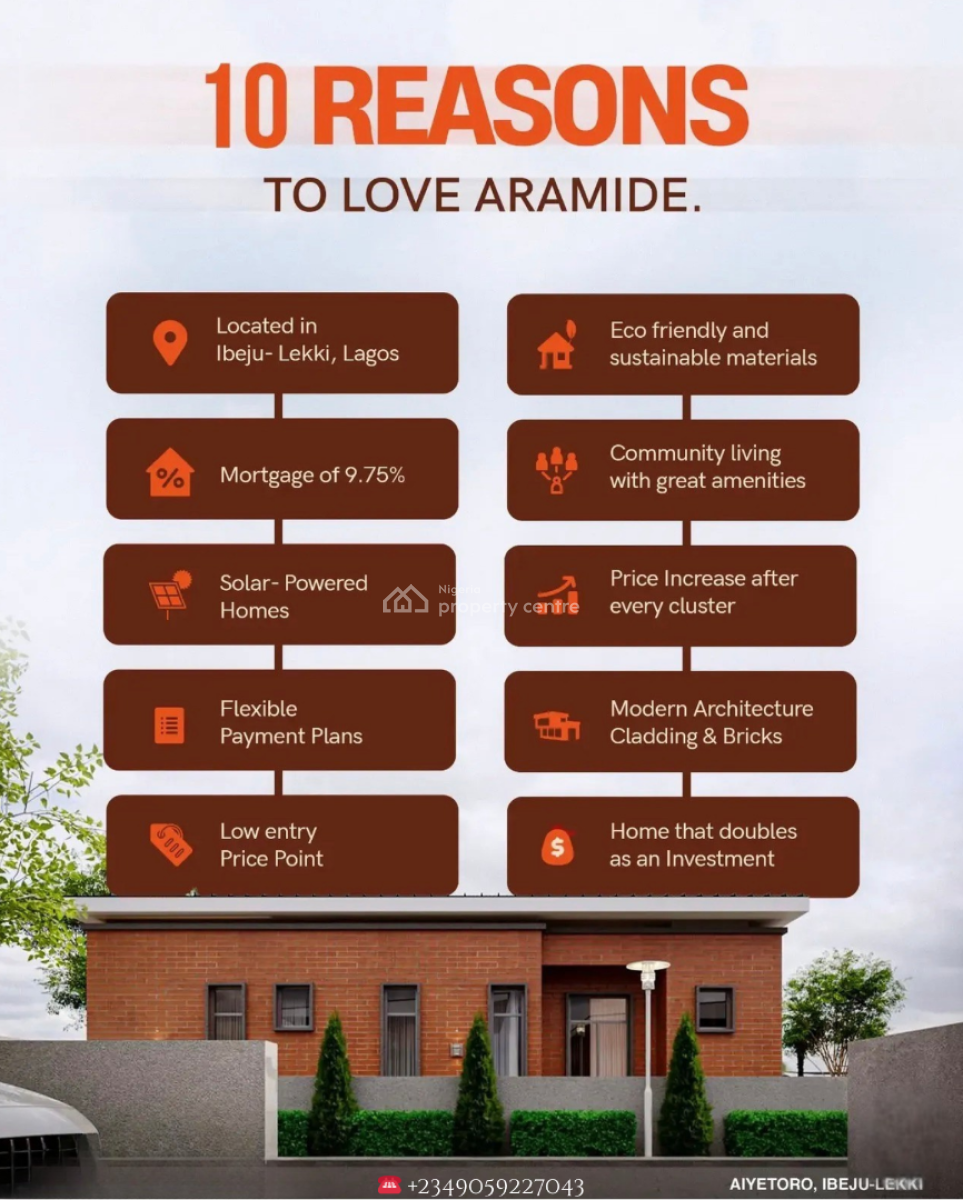 Introducing Aramide Bungalows. 3 Bedroom Bungalow with a Bq, Solar, Close to The Lekki Proposed International Airport, Ibeju Lekki, Lagos, Detached Bungalow for Sale