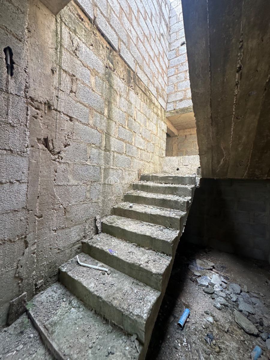 Excellent Distress 4 Bedroom Duplex Carcass with Bq, By Von Estate Road, Lugbe District, Abuja, Detached Duplex for Sale