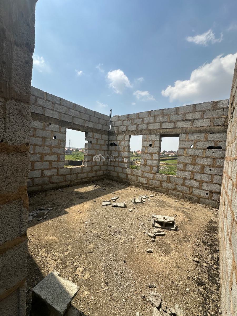 Excellent Distress 4 Bedroom Duplex Carcass with Bq, By Von Estate Road, Lugbe District, Abuja, Detached Duplex for Sale