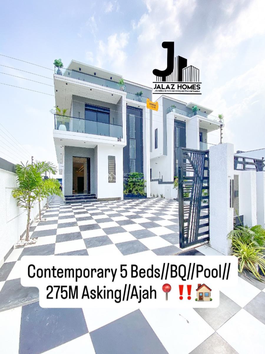 Contemporary 5 Bedroom Detached Duplex, Ajah, Lagos, House for Sale