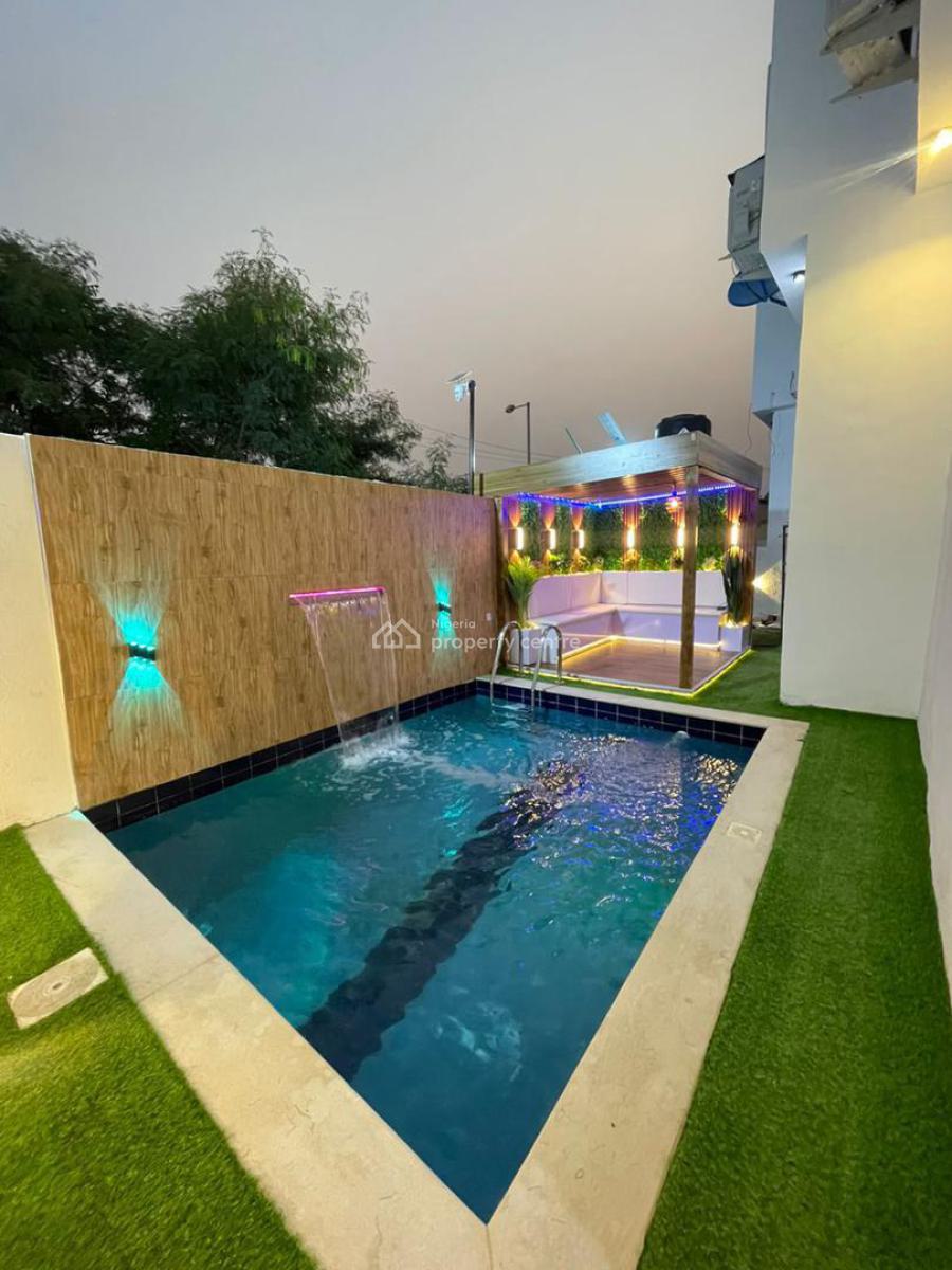 Fully Furnished Four (4) Bedroom Fully Detached Duplex with a Pool, Chevron, Lekki, Lagos, Detached Duplex for Rent