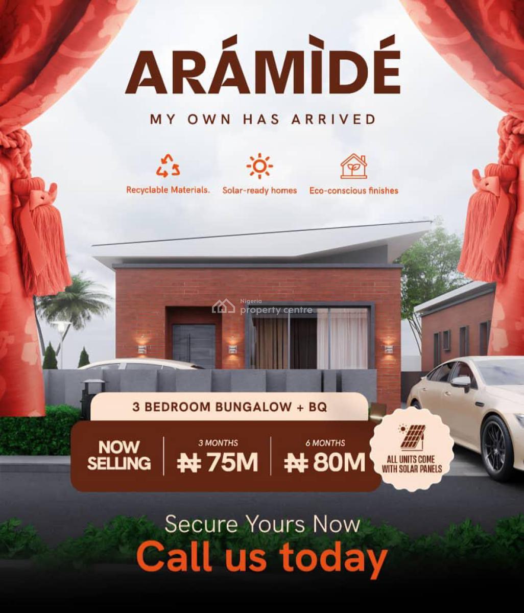 Luxury 3 Bedroom Bungalow with Bq and Solar Powered System, Opposite Lekki Epe Expressway, Perfect for Family Residence, Ibeju Lekki, Lagos, Detached Bungalow for Sale