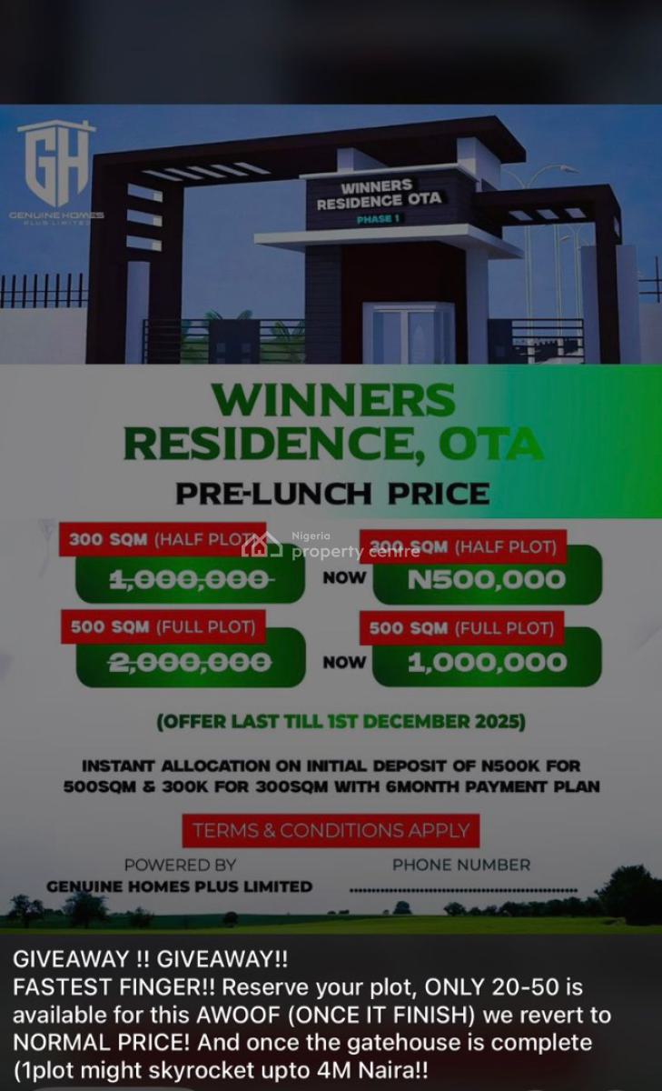 Acres & Plots of Land at Baba Ode B/stop Along Winners Road, Ota, Baba Ode B/stop,winners Road Ota,, Ado-odo/ota, Ogun, Mixed-use Land for Sale