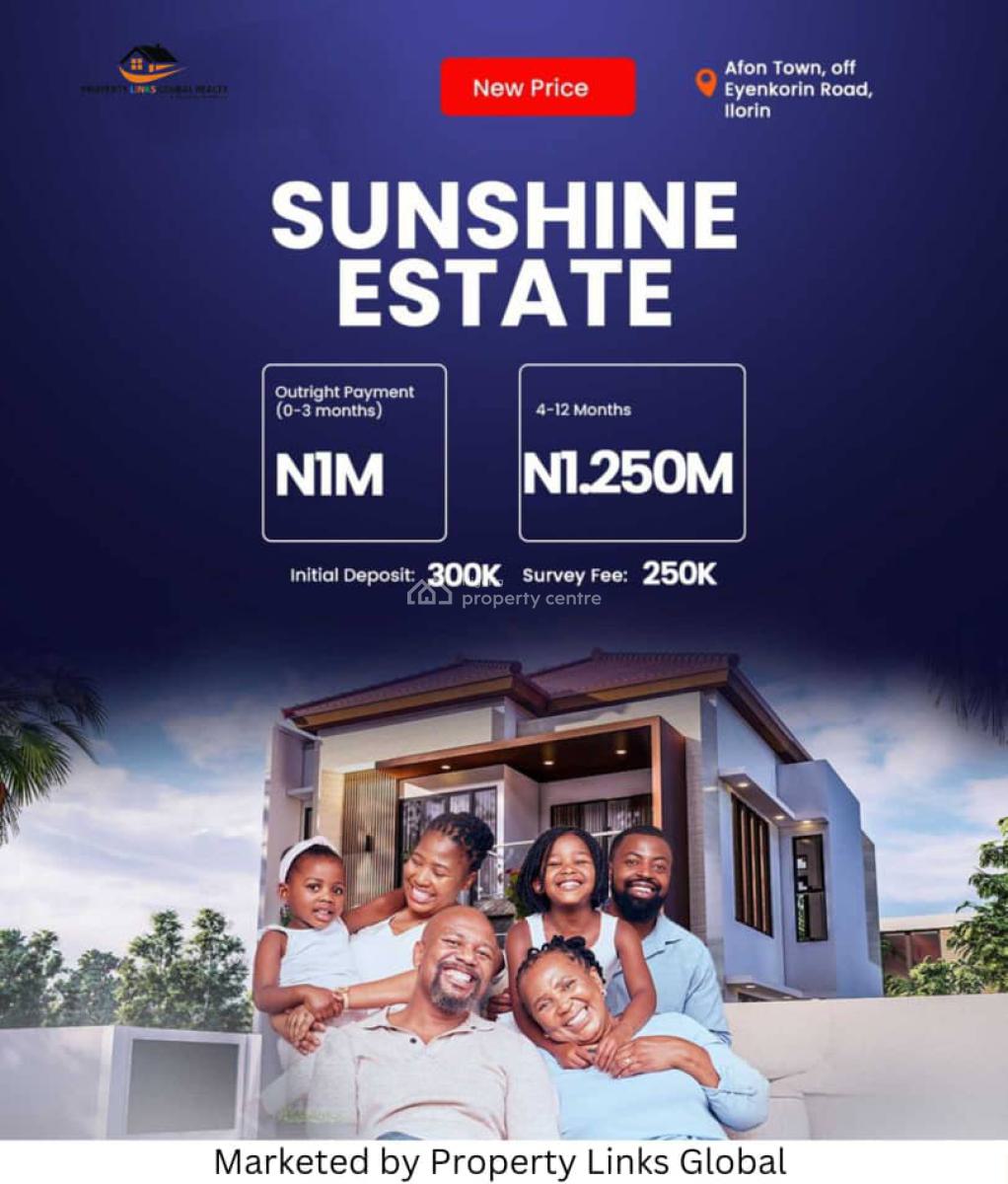 Most Cheapest Land in an Eco Friendly Environment, Sunshine Estate Afon Town, Ilorin East, Kwara, Land for Sale