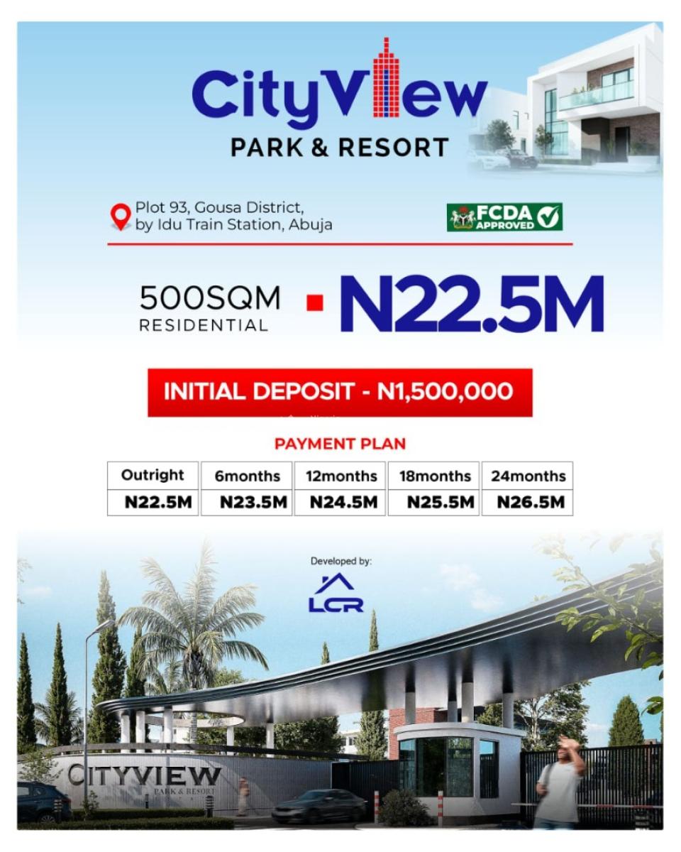 Land, City View Park and Resort, Gousa District, Cultural Zones, Abuja, Residential Land for Sale