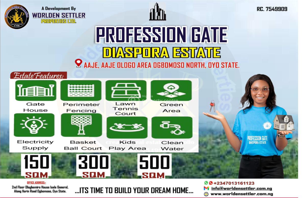 Profession Gate Diaspora Estate, Aaje Ologo, Ogbomoso, Ogbomosho North, Oyo, Land for Sale