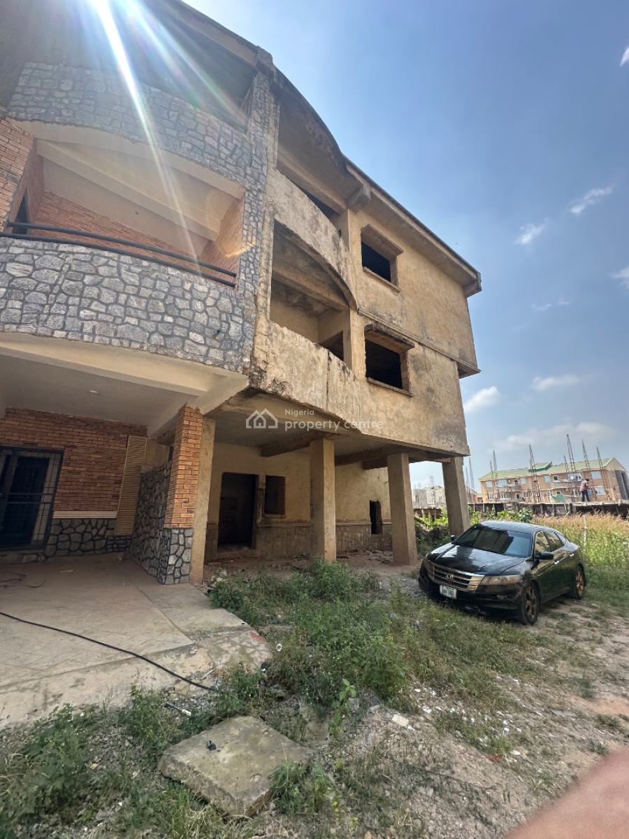 3 Bedroom Terrace Duplex with One Bedroom Bq on Carcass Level, Inside an Estate Along Apo Primary/wumba District, Apo, Abuja, Semi-detached Duplex for Sale