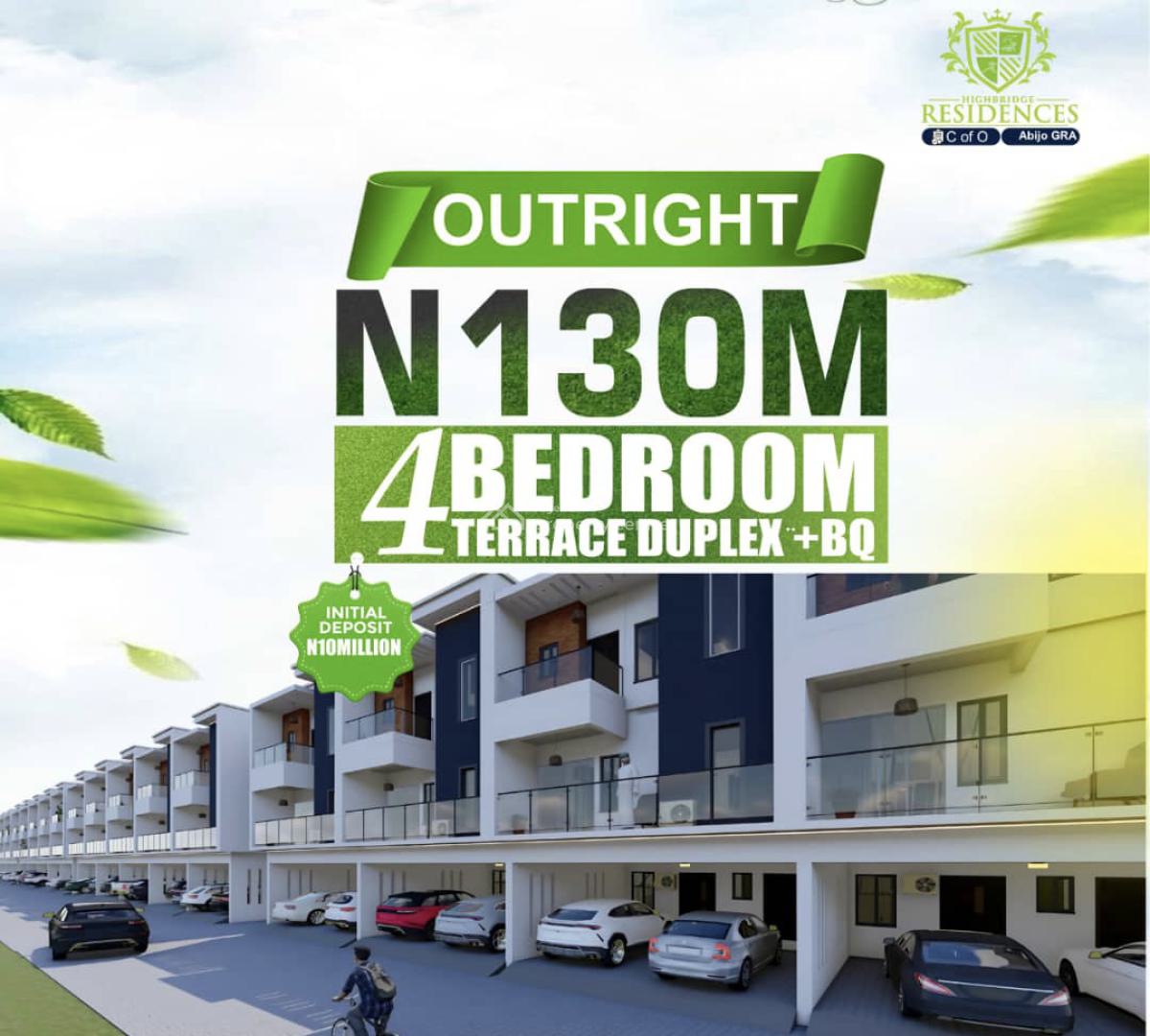 4-bedroom Terrace Duplex + Bq, Abijow Gra, Lekki-epe Expressway, Sangotedo, Ajah, Lagos, Terraced Duplex for Sale