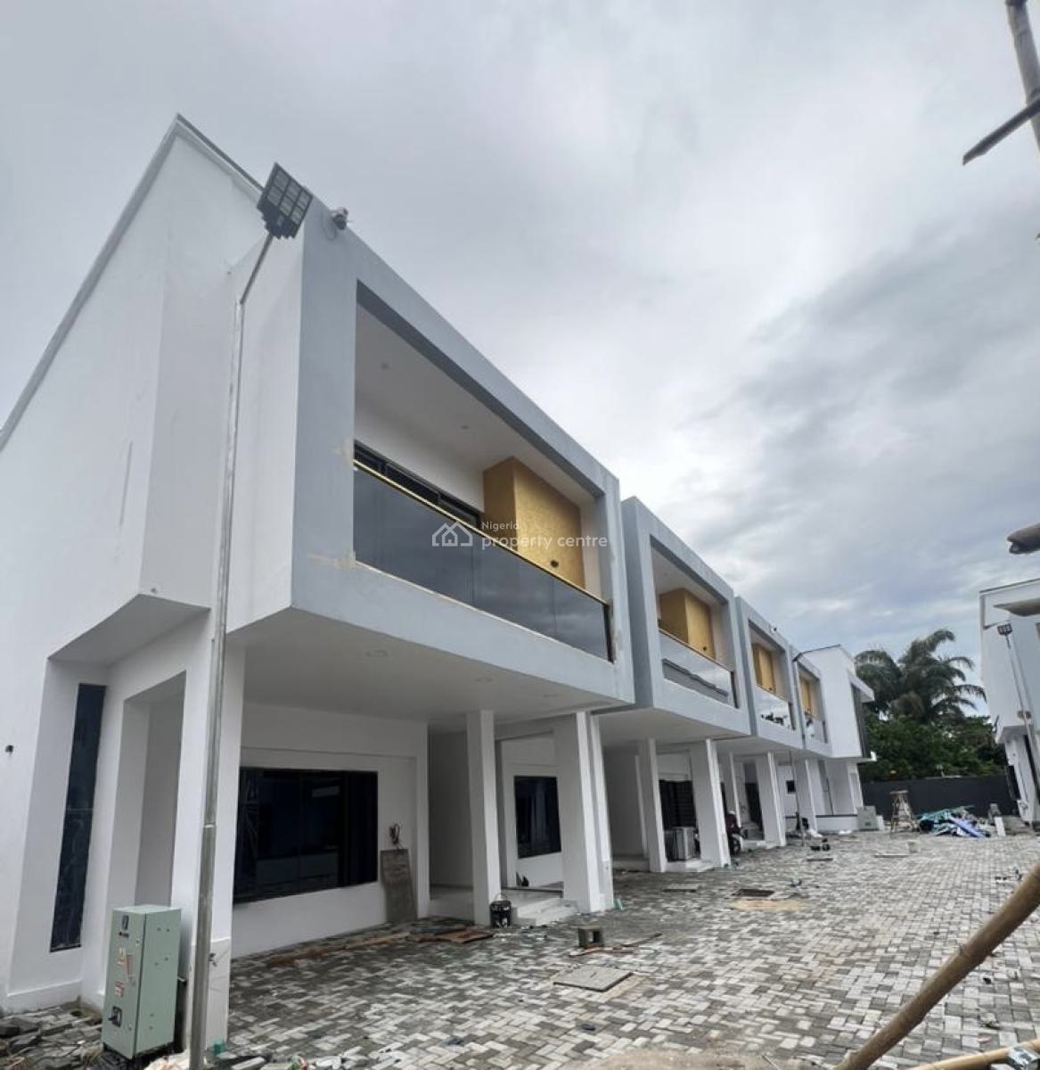 Newly Built Luxury Serviced 3 Bedrooms Terrace Duplex with Pool & Bq, Sangotedo, Ajah, Lagos, Terraced Duplex for Rent