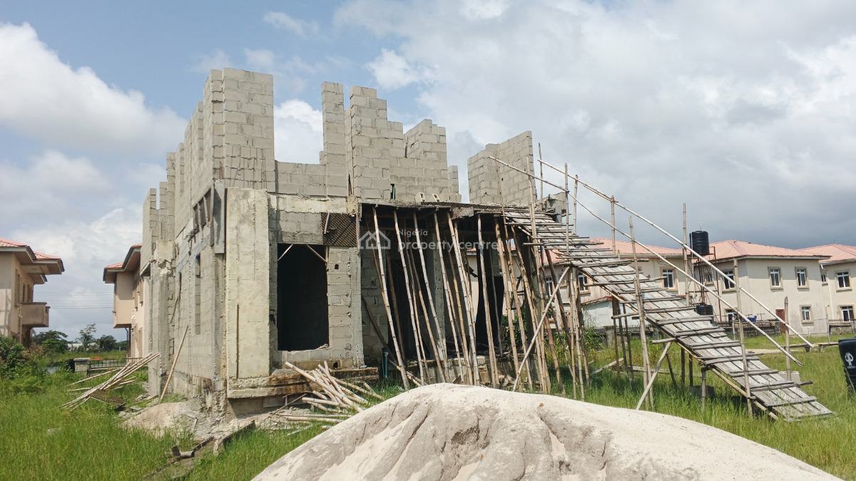 Distress Carcass 4 Bedrooms Fully Detached Duplex, Adiva Estate Inside Beechwood, Ibeju Lekki, Lagos, Detached Duplex for Sale