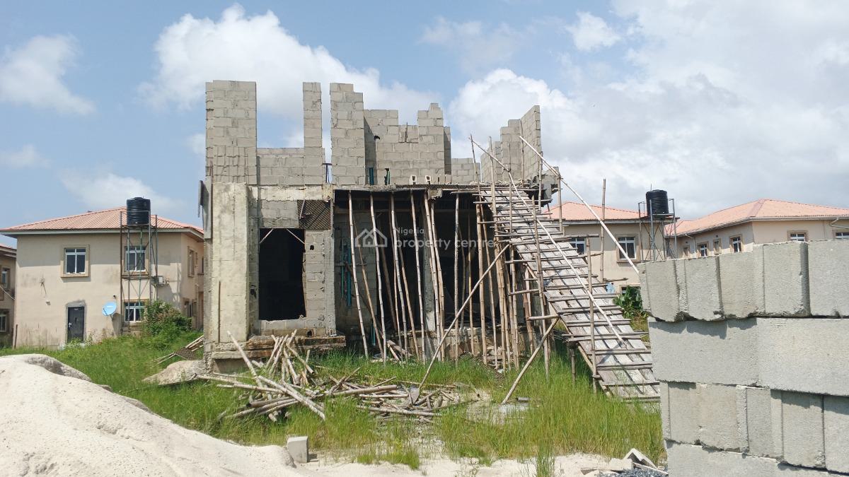 Distress Carcass 4 Bedrooms Fully Detached Duplex, Adiva Estate Inside Beechwood, Ibeju Lekki, Lagos, Detached Duplex for Sale