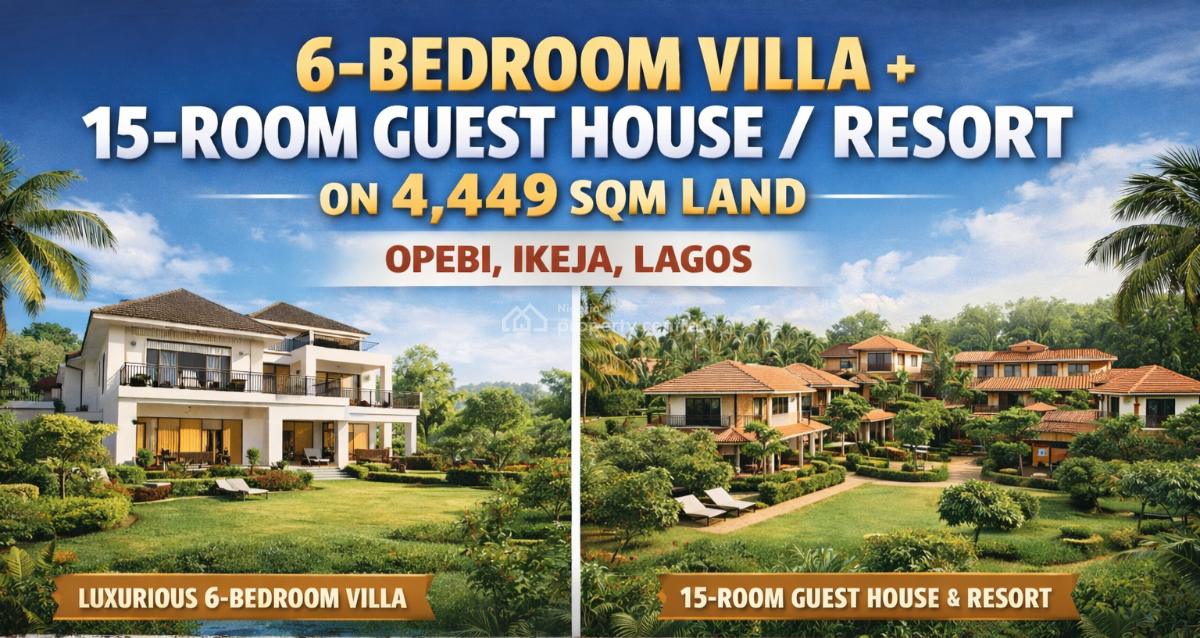 6-bedroom Villa + 15-room Guest House/resort on 4,449sqm Land, Opebi, Ikeja, Lagos, Hotel / Guest House for Sale