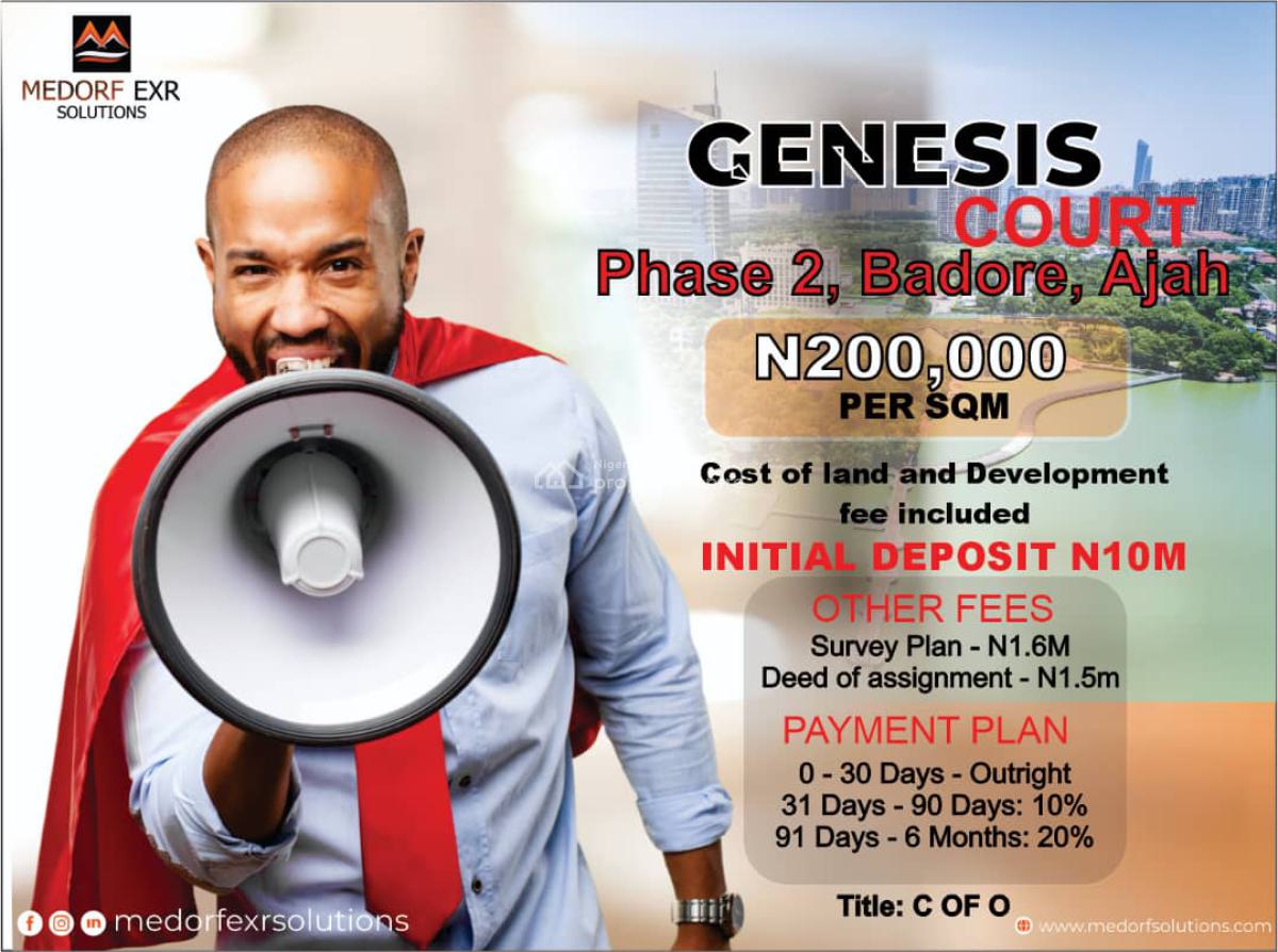 Genesis Court Badore Jah, Beside Cooperative Villa Estate, Badore, Ajah, Lagos., Badore, Ajah, Lagos, Residential Land for Sale