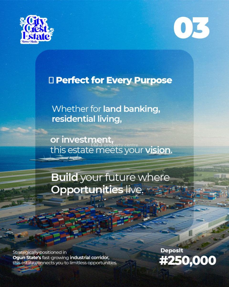 500sqm Land, City Crest Estate,mowe Ofada,ogun State., Mowe Ofada, Ogun, Commercial Land for Sale