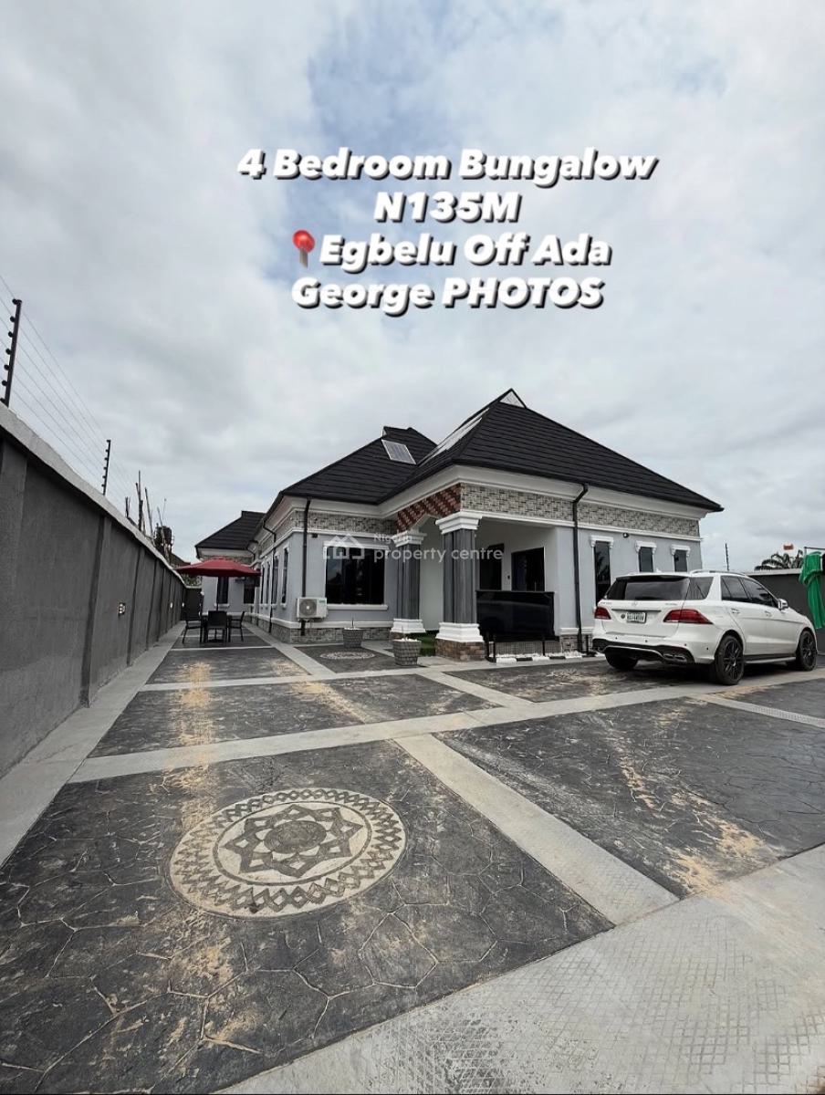 Exquisite 4 Bedroom Detached Bungalow, Egbelu Off-ada George, Port Harcourt, Rivers, Detached Bungalow for Sale