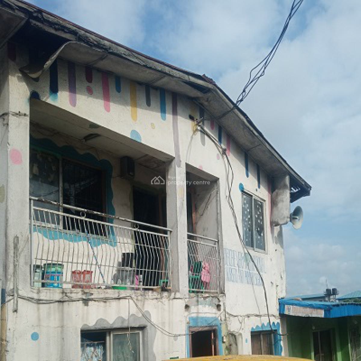 Dilapidated Two Floor Building on a Plot of Land, Ilasamaja, Mushin, Lagos, Detached Duplex for Sale