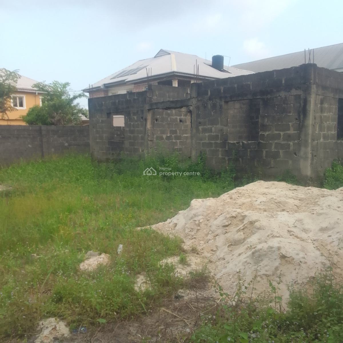 Purely Dried Full Plot of Land with a Carcass of 4units of 2bedrooms, Royal Palm Estate, Badore, Ajah, Lagos, Industrial Land for Sale