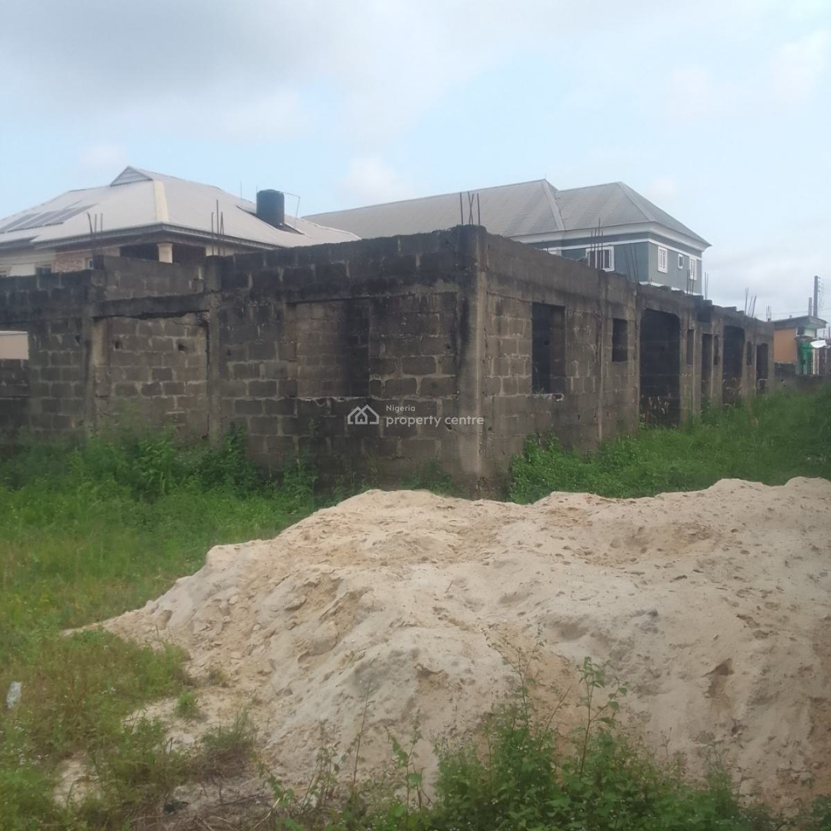 Purely Dried Full Plot of Land with a Carcass of 4units of 2bedrooms, Royal Palm Estate, Badore, Ajah, Lagos, Industrial Land for Sale