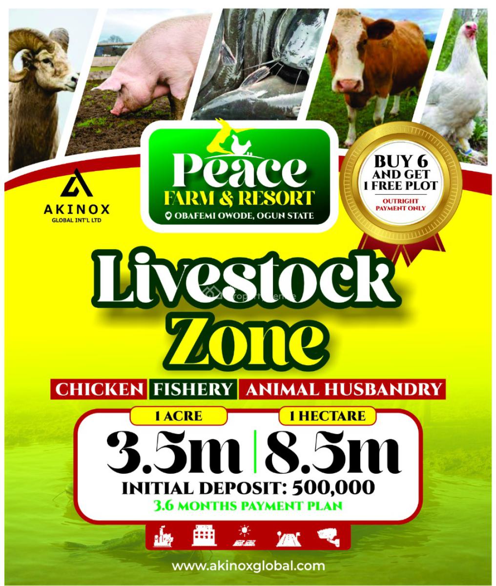Livestock Farming, Peace and Resort Farm, Obafemi Owode, Ogun, Commercial Land for Sale