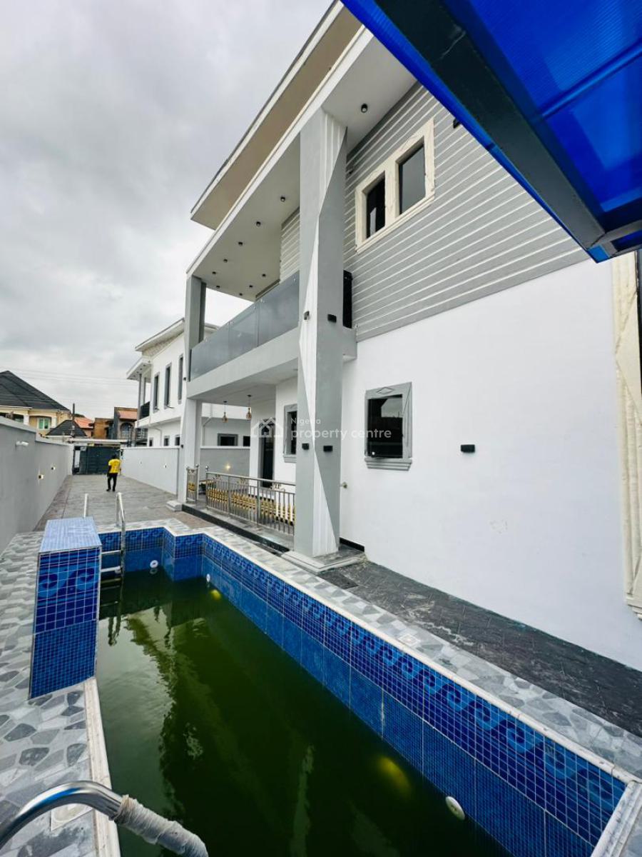 Spaciously Built 5 Bedroom Detached Duplex Plus Bq, Contemporary Designed Home with Pool and Bq in a Secured Estate, Gbagada, Lagos, Detached Duplex for Sale